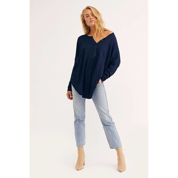 Free People Tops - Free People Leo Henley Indigo